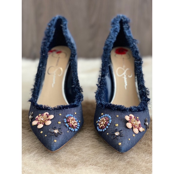 Jessica Simpson Shoes - Jessica Simpson || Denim Jeweled Pumps || 6